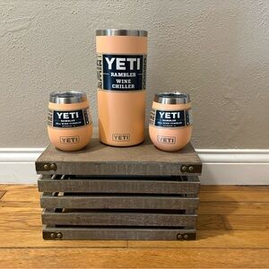 YETI Rambler Wine Chiller & 2 10oz Wine Tumbler Peach